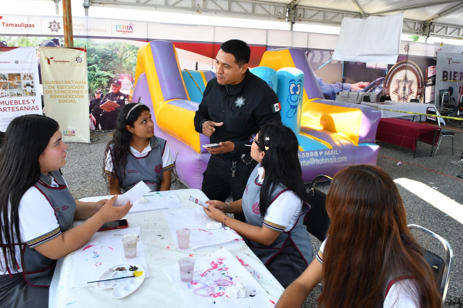 Previene Guardia Estatal de Género violencia familiar en Feria Tamaulipas 2024