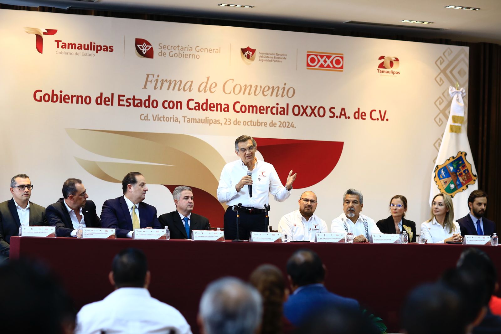 Firman convenio Gobierno de Tamaulipas y Oxxo para fortalecer seguridad