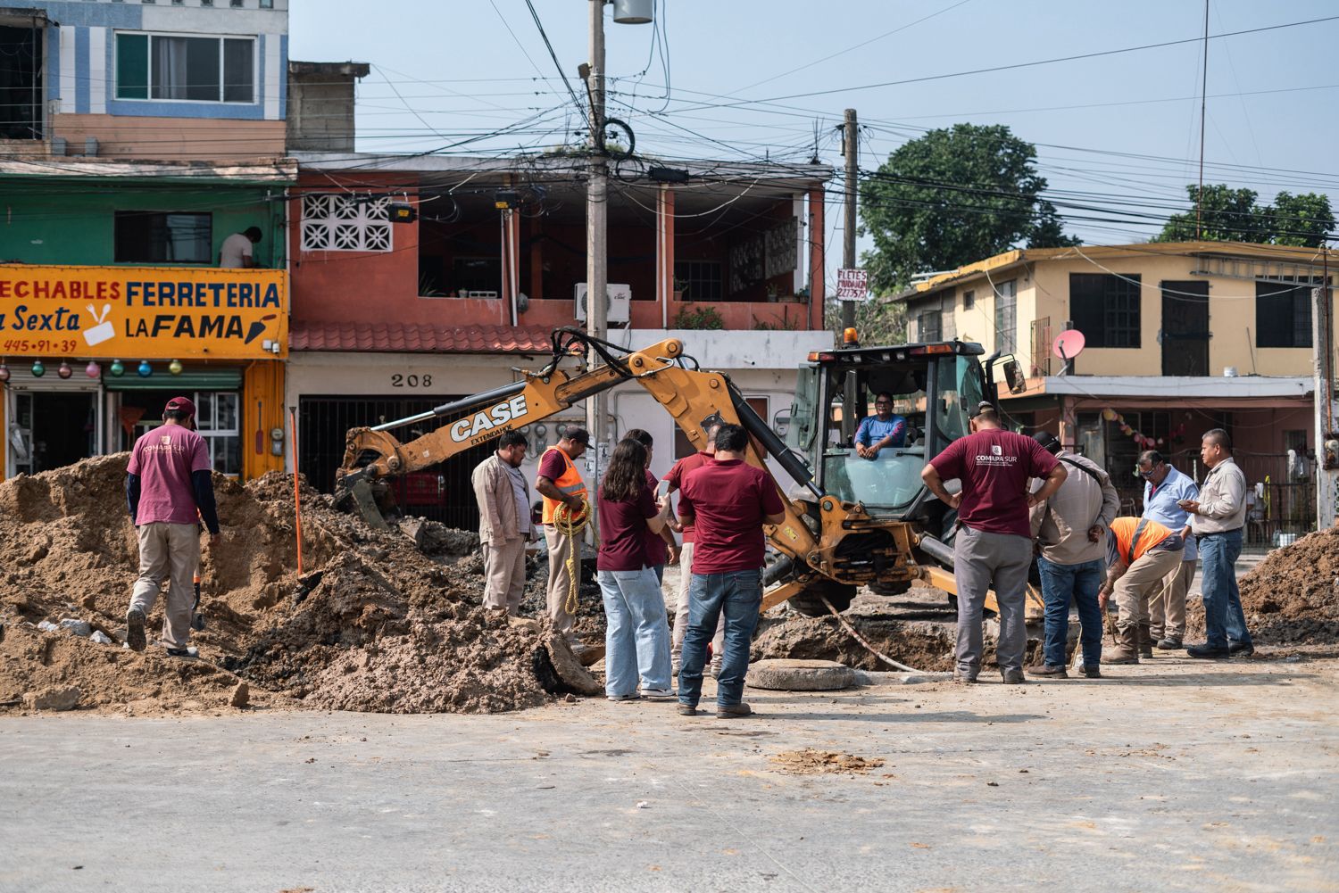 COMAPA SUR atiende oportunamente un hundimiento en la zona norte de Tampico