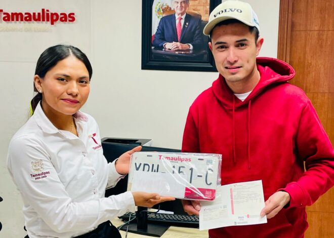 Facilitan pago de derechos vehiculares y entrega de placas para tamaulipecos que radican en Nuevo León