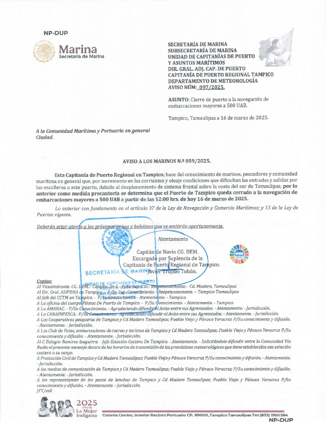 SECRETARÍA DE MARINASUBSECRETARÍA DE MARINAUNIDAD DE CAPITANÍAS DE PUERTOY ASUNTOS MARÍTIMOS