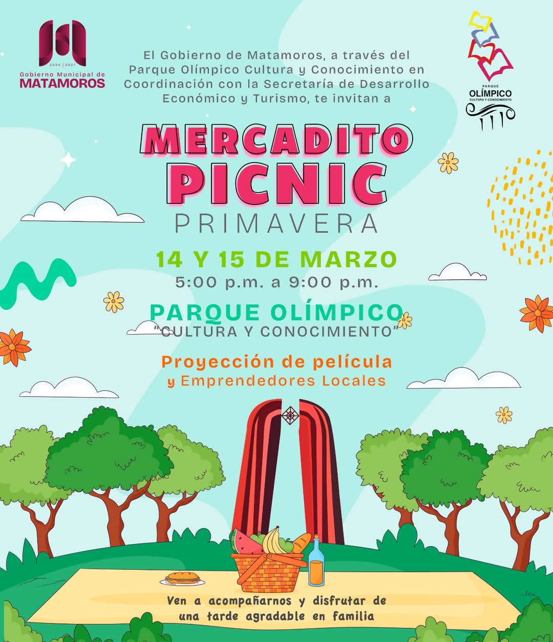 Invita Gobierno de Matamoros a celebrar la primavera en el Mercadito Picnic