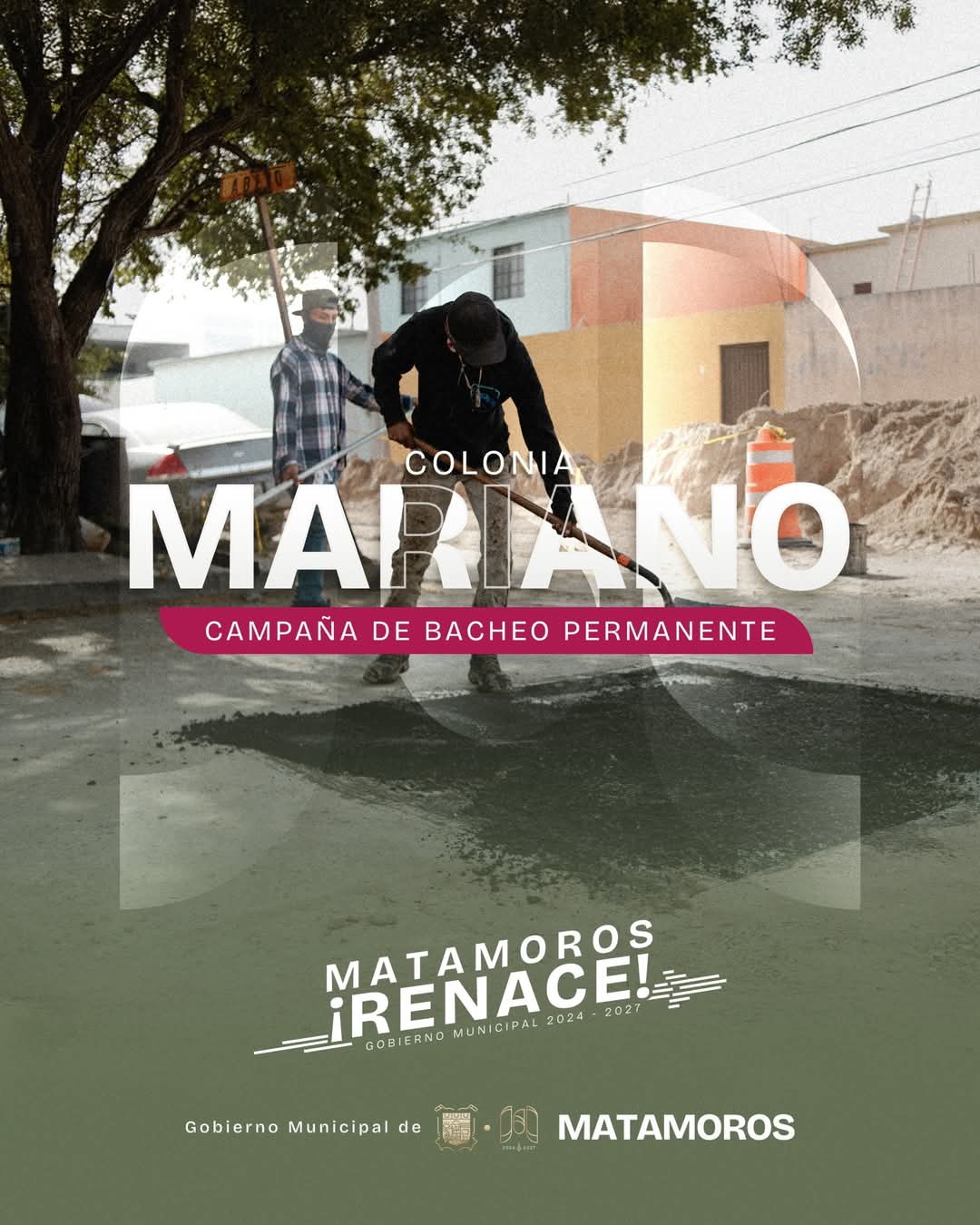 Continúa campaña de bacheo en la colonia Mariano Matamoros