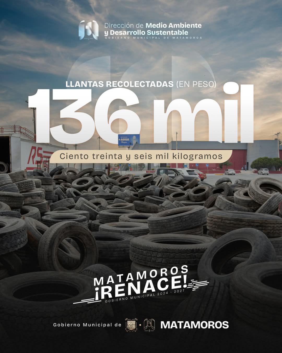 Exitoso operativo de recolección de llantas en Matamoros supera expectativas