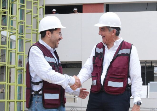 Constatan Américo Villarreal y Martí Batres obra del nuevo hospital del ISSSTE en Tampico
