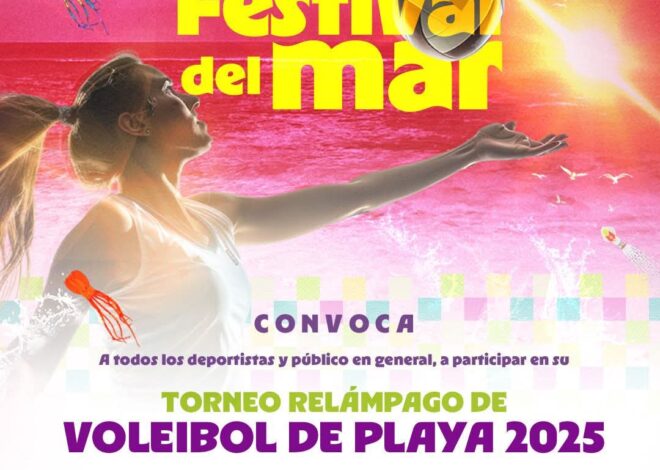 Invitan a Torneo Relámpago de Voleibol en Playa Bagdad durante el Festival del Mar 2025