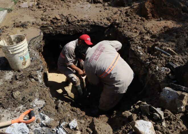 Repara COMAPA Altamira fugas de agua en los sectores Centro-Norte y Monte Alto