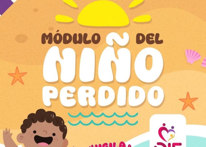 Instala DIF módulo del niño perdido en playa Bagdad para reforzar la seguridad infantil
