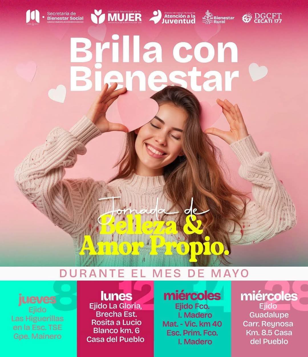 Durante mayo, se llevará a efecto la jornada de belleza y amor Propio «Brilla con bienestar»