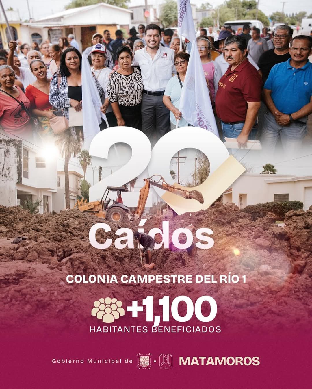 Reparación de líneas colapsadas en la colonia Campestre del Río 1 beneficia a más de mil cien habitantes