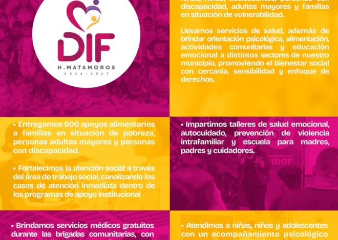 Gobierno Municipal y DIF Matamoros reforzaron su labor en favor de los más necesitados