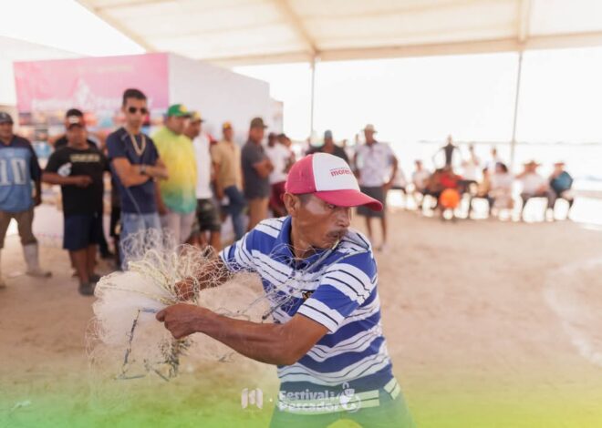 Realizan concurso de lanzamiento de atarraya en el Festival del Pescador