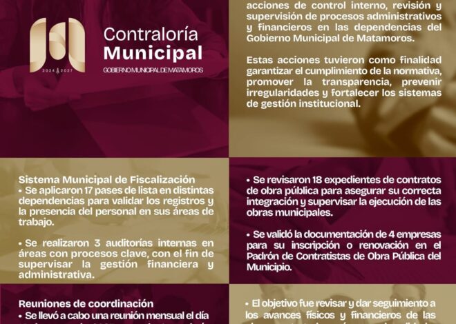 La Contraloría Municipal refuerza acciones de control interno para fortalecer la transparencia