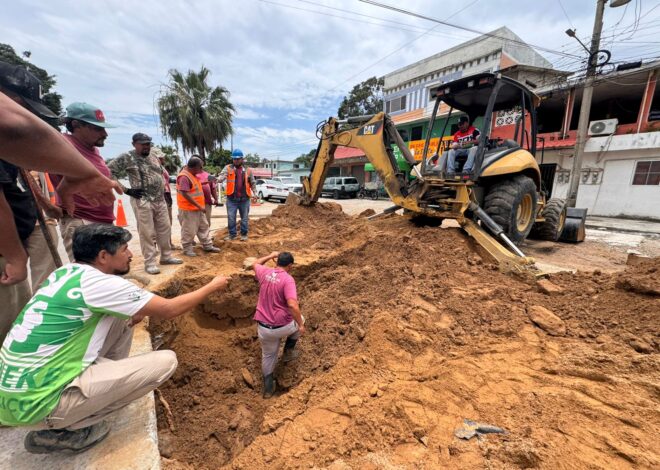 Respuesta oportuna de COMAPA SUR a colapso de colector en la zona norte de Tampico