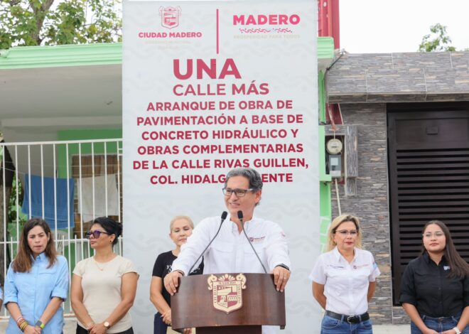 Erasmo González arranca más obras de pavimentación en colonias Hidalgo Oriente y Poniente