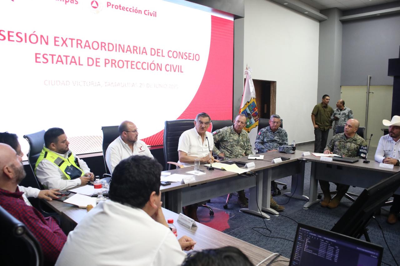 Ordena gobernador Américo Villarreal reforzar acciones preventivas ante tormenta Barry; se esperan fuertes lluvias