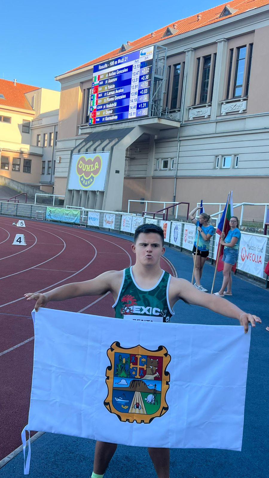Alex “La Flecha” Avilés rompe récord mundial y se corona doble campeón en el Abierto Europeo de Atletismo para atletas con Síndrome de Down