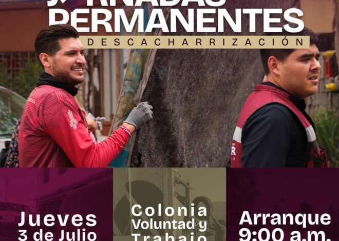 Continúan las jornadas permanentes de descacharrización; hoy estaremos en la colonia Voluntad y Trabajo