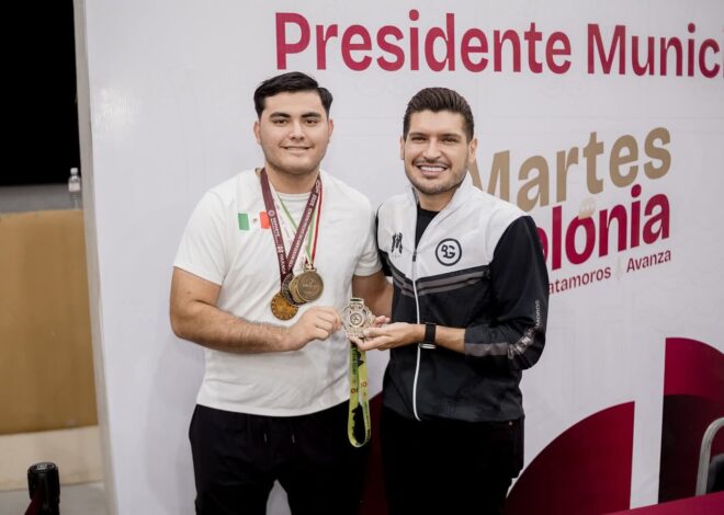 Recibe el alcalde Beto Granados al joven atleta Eduardo García Núñez