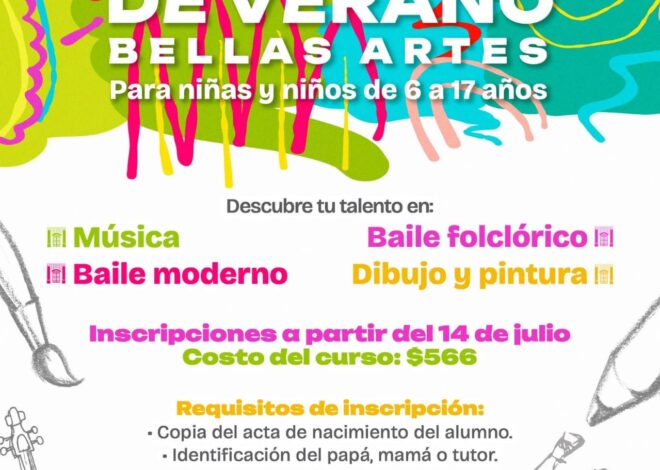 Invita Gobierno de Matamoros a participar en el Campamento de Verano Bellas Artes