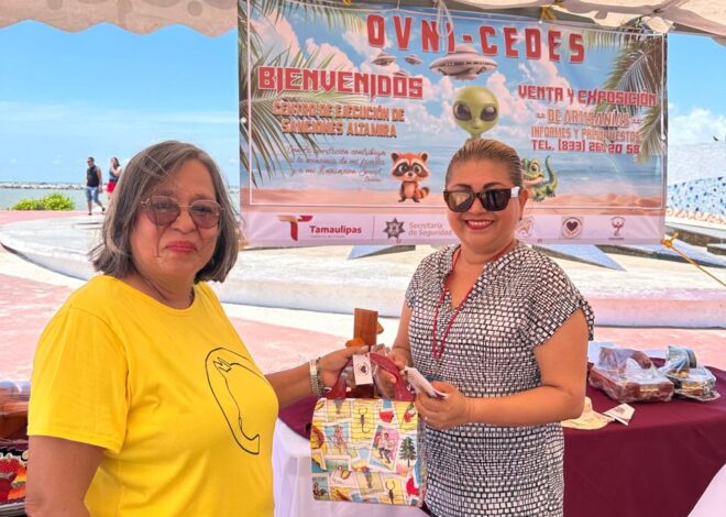 Instala CEDES Altamira punto de venta de artesanías en Playa Miramar