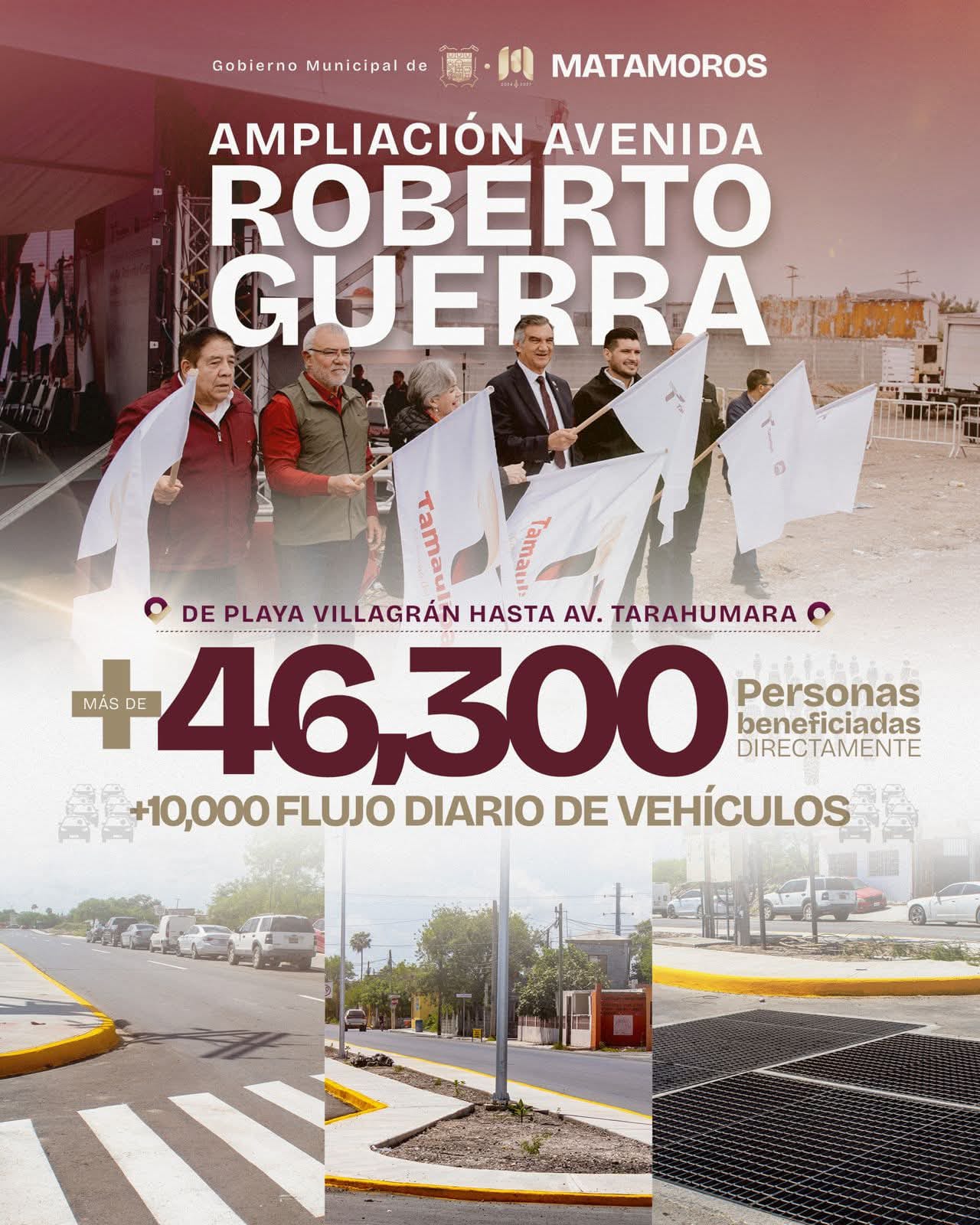 La ampliación de la avenida Roberto Guerra conecta y transforma a Matamoros: Beto Granados