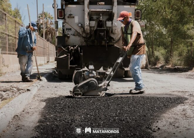 Mejoran vialidades en Salinas de Gortari, Lucio Blanco y otras colonias de Matamoros