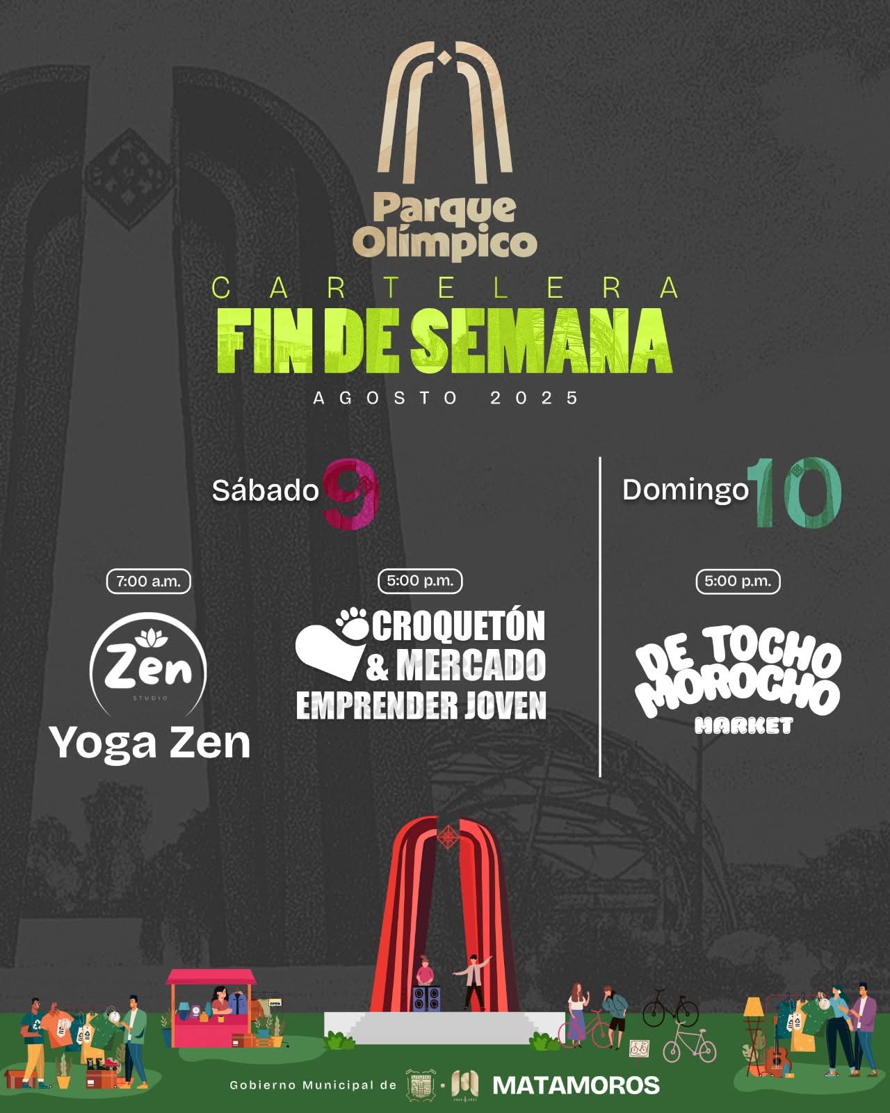 El gobierno de Beto Granados te invita a disfrutar un fin de semana lleno de energía, solidaridad y talento local en el Parque Olímpico