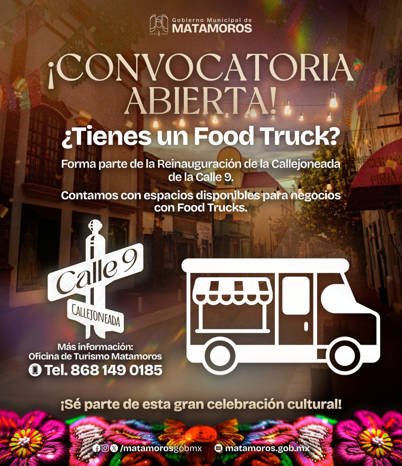 Gobierno de Beto Granados convoca a dueños de Food Trucks para la reinauguración de la Callejoneada