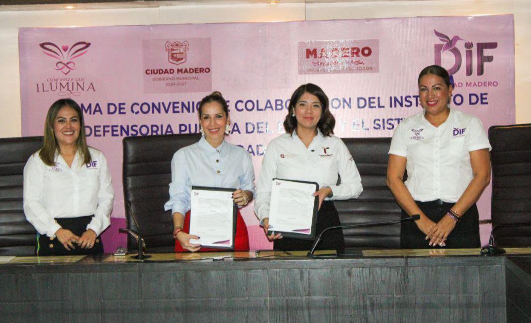 Firma convenio Instituto de Defensoría Pública del Estado de Tamaulipas con DIF Ciudad Madero para garantizar atención jurídica gratuita