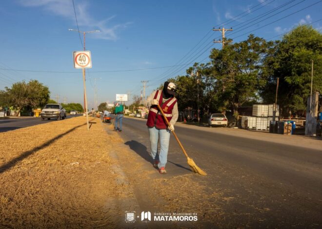 Gobierno de Beto Granados impulsa limpieza en espacios públicos y vialidades de Matamoros