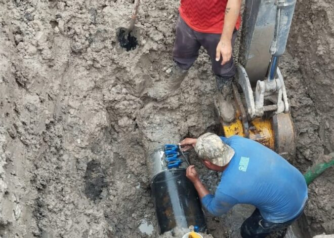 El Gobierno de Beto Granados repara fuga de agua en Avenida Sendero Nacional