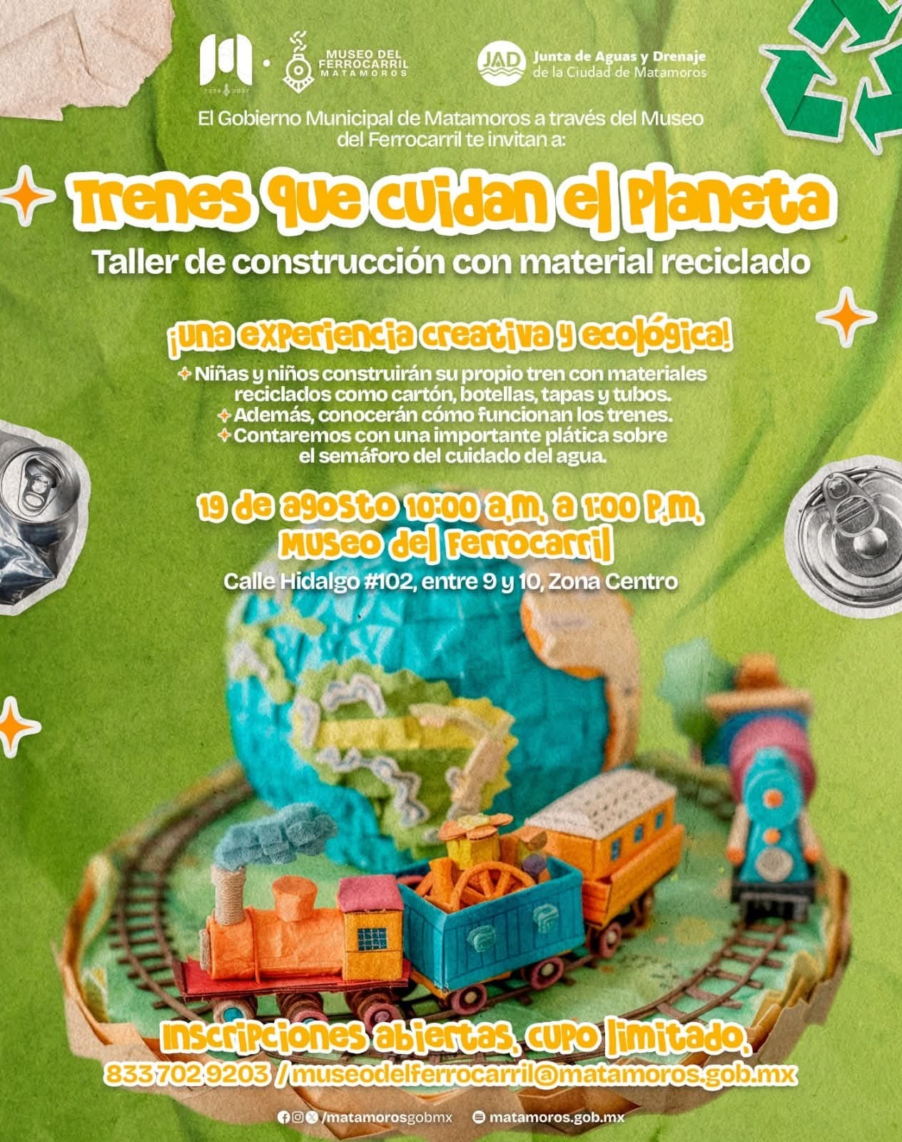 Gobierno de Beto Granados invita al taller “Trenes que cuidan el planeta” en el Museo del Ferrocarril