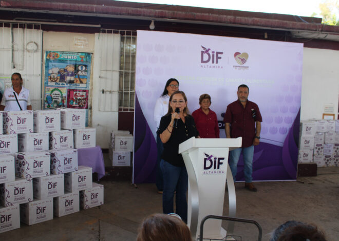 Entrega DIF Altamira apoyos alimenticios