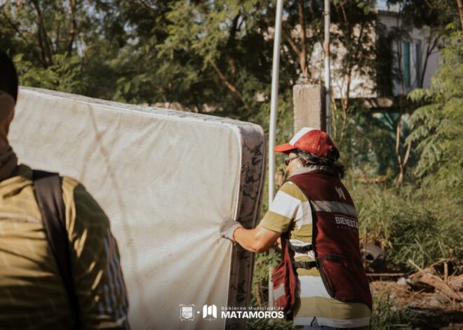 Gobierno de Matamoros refuerza acciones de limpieza en San Pablo, Ampliación del Valle y Control 3 Norte