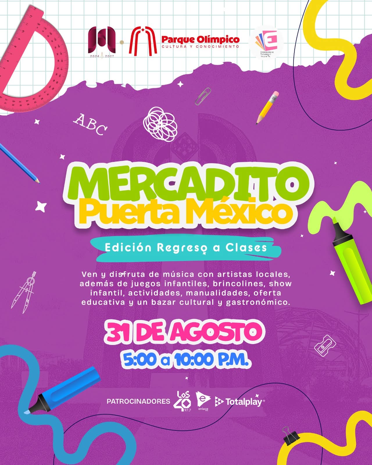 El gobierno de Beto Granados te invita a disfrutar del Mercadito Puerta México: “Regreso a Clases”