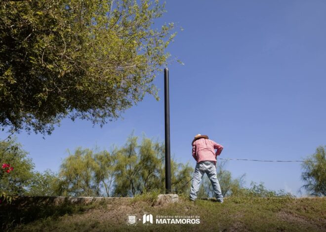 Brilla Matamoros con nuevas luminarias en el Bordo del Río Bravo