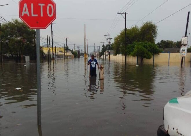 Cae una pulgada de lluvia en Matamoros durante la tarde