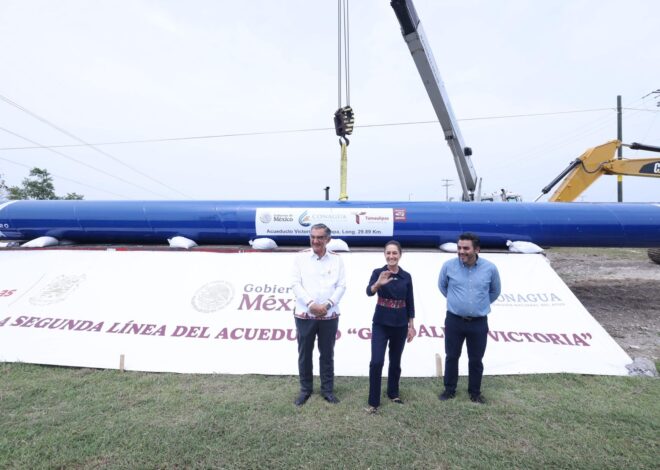 Presidenta Claudia Sheinbaum supervisó la construcción del nuevo acueducto de Ciudad Victoria