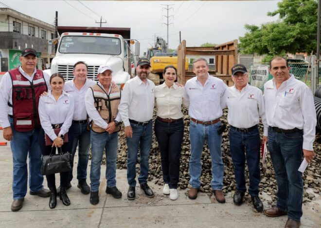 Mónica Villarreal Anaya y autoridades estatales recorren obras prioritarias de infraestructura hidráulica en Tampico
