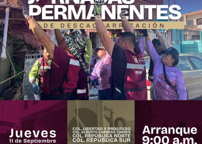 Jornadas permanentes de descacharrización llegan a las colonias Alberto Carrera Torres, República Norte y Sur, entre otras