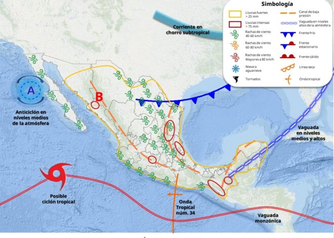 Prevén lluvias por ingreso del Frente Frío No. 4 en Tamaulipas a partir del jueves; persistirán altas temperaturas