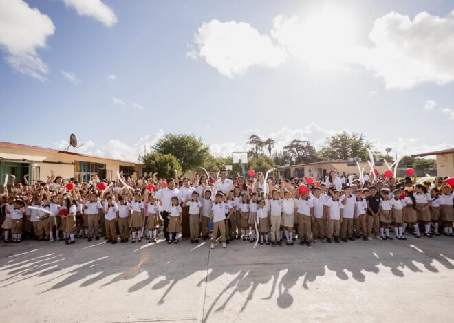 Alcalde Beto Granados hace entrega de barda perimetral y anuncia pronta colocación de techumbre en la primaria Ernesto Guajardo Salinas