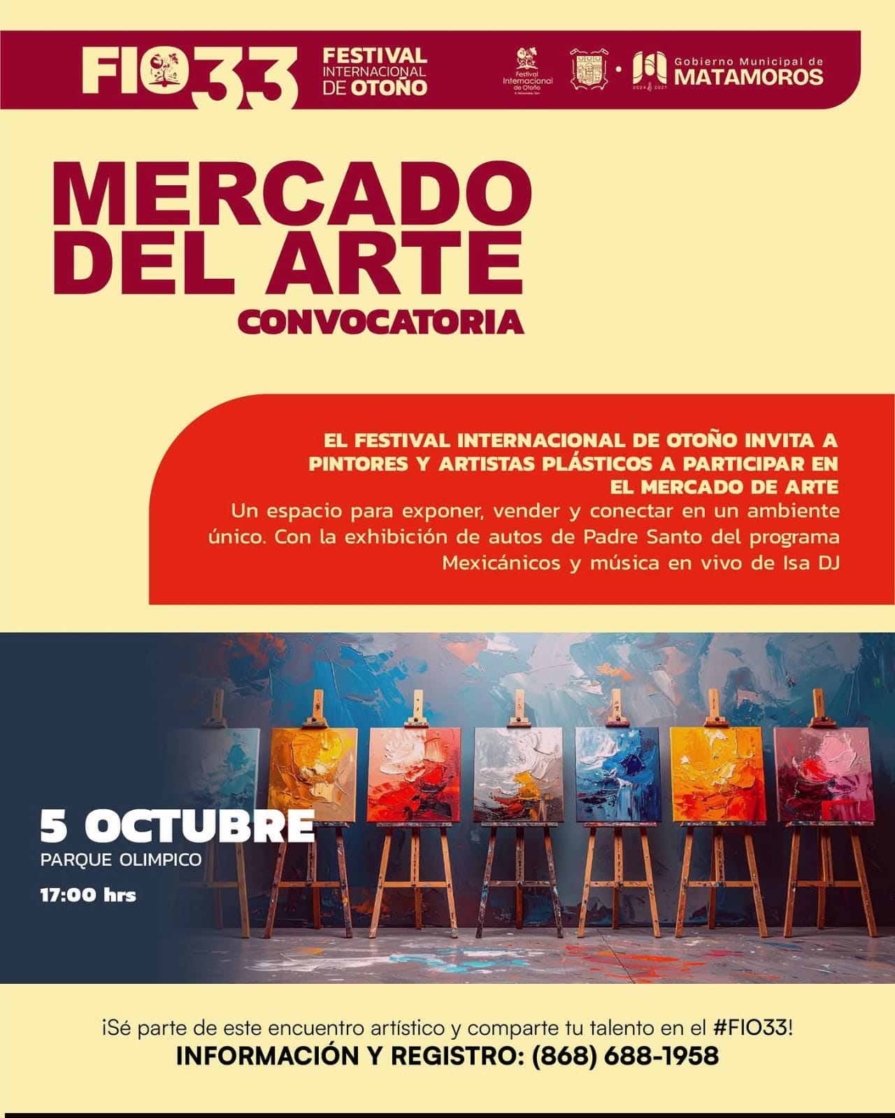 Gobierno de Beto Granados invita a participar en la convocatoria abierta para el Mercado del Arte en el FIO 33