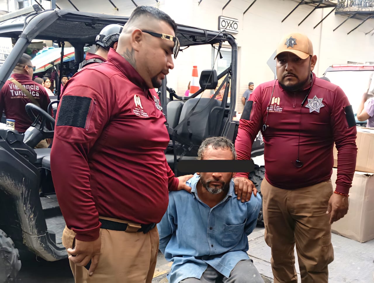 Seguridad Turística detiene a responsable por daños a comercio en la Zona Centro de Matamoros