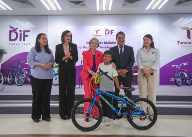 Entregan Gobierno, DIF Tamaulipas y Fundación Telmex Telcel bicicletas del programa “Ayúdame a llegar”