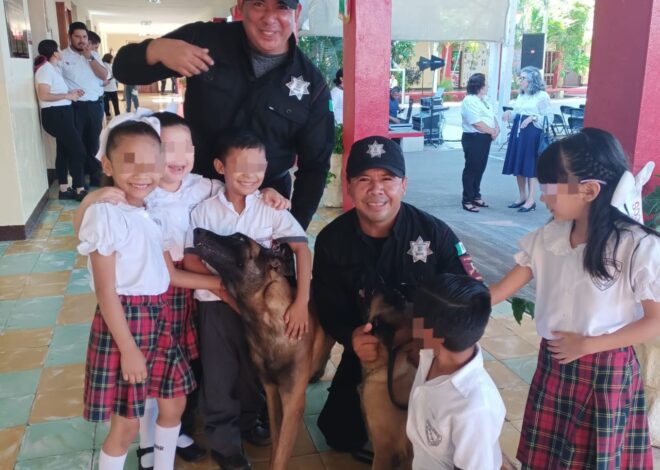 Brea y Lucky, protagonistas de una jornada cívica con estudiantes de Victoria