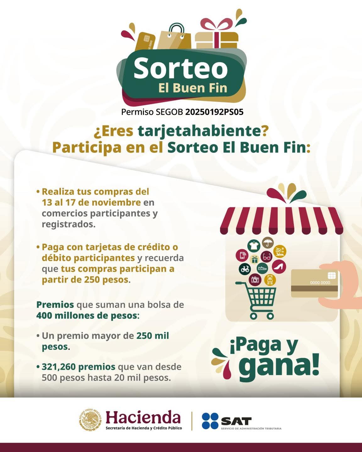 Gobierno de Beto Granados invita a apoyar el comercio local y participar en el Sorteo El Buen Fin