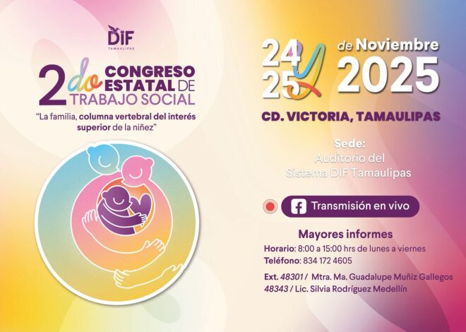 Invita DIF Tamaulipas al Segundo Congreso Estatal de Trabajo Social