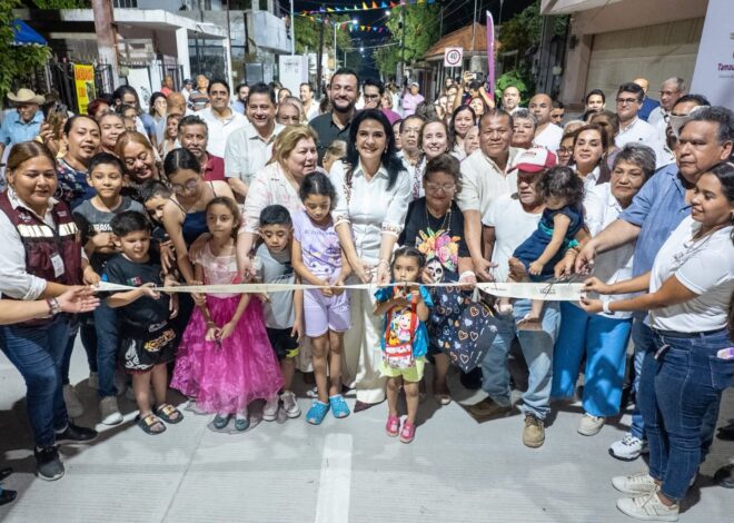 Inaugura Mónica Villarreal Anaya obra de pavimentación en la colonia José López Portillo